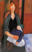 Seated Woman with Child (aka Motherhood) 1919